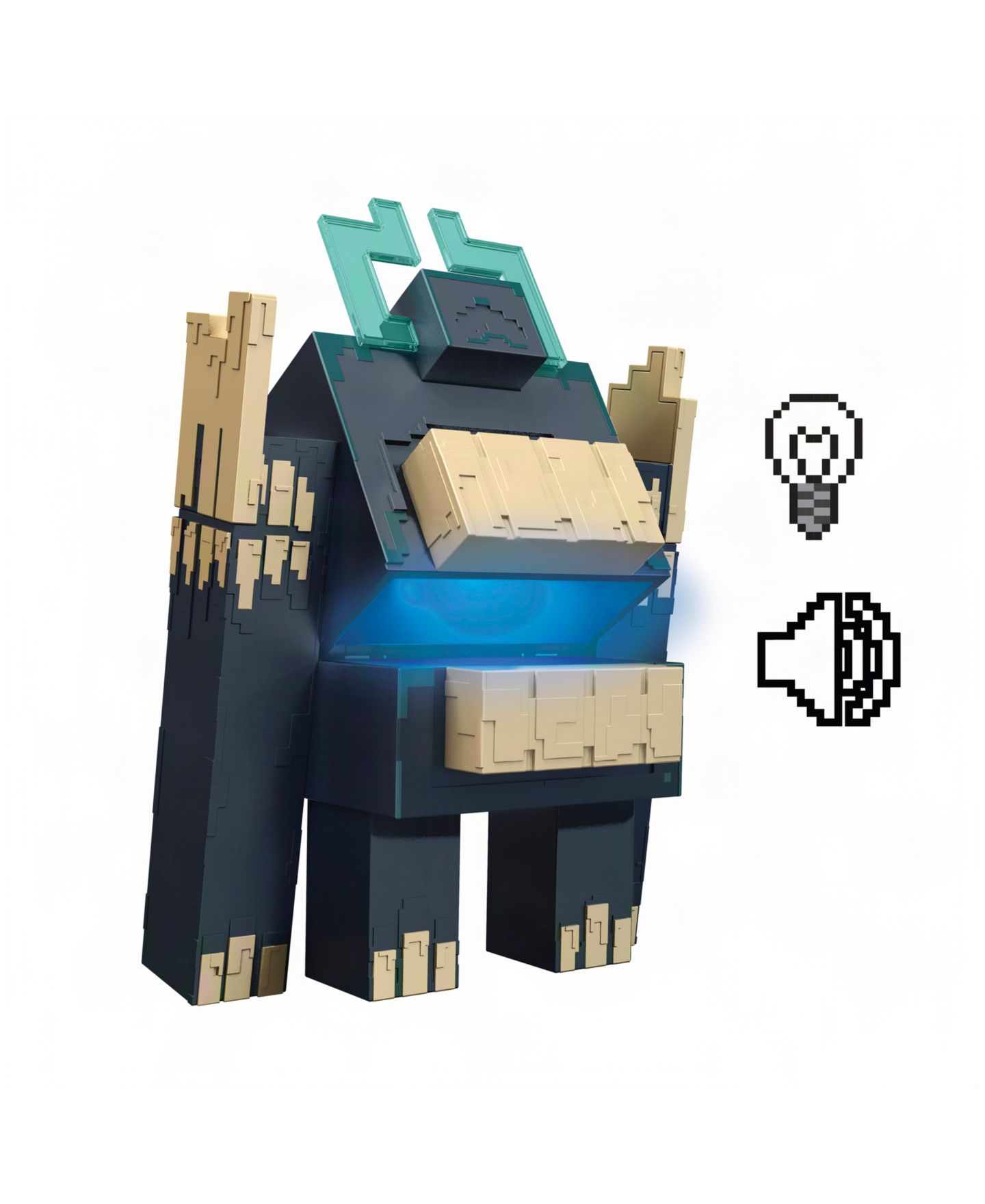 Детские фигурки Minecraft Twisted Warden & Soul Corrupted Creeper Lights & Sounds Slam Attack Figures, 2-Piece, Ages 6+ — фото 3