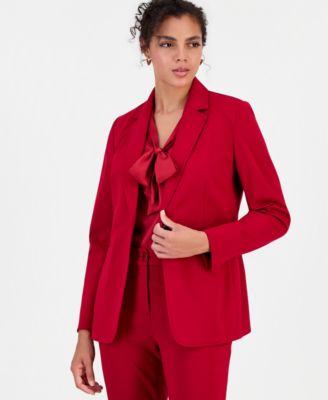 Women's Compression Notch-Collar Single Button Blazer