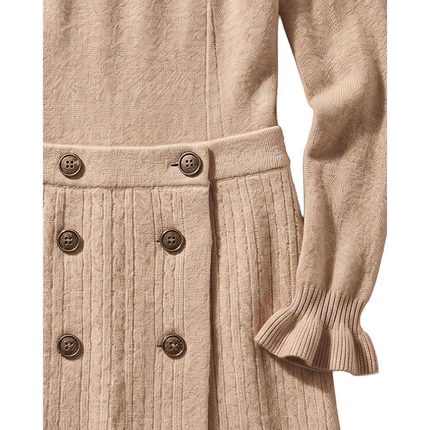 Big Girls (6-12) Organic Mock Neck Ruffle Edge Sweater Dress