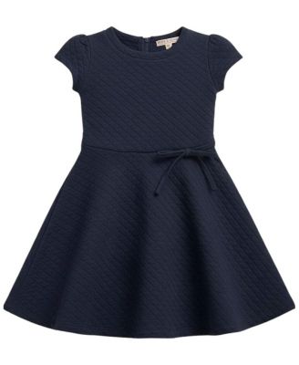 Little Girls (6 - 12) Quilted Knit Short Sleeve Skater Dress