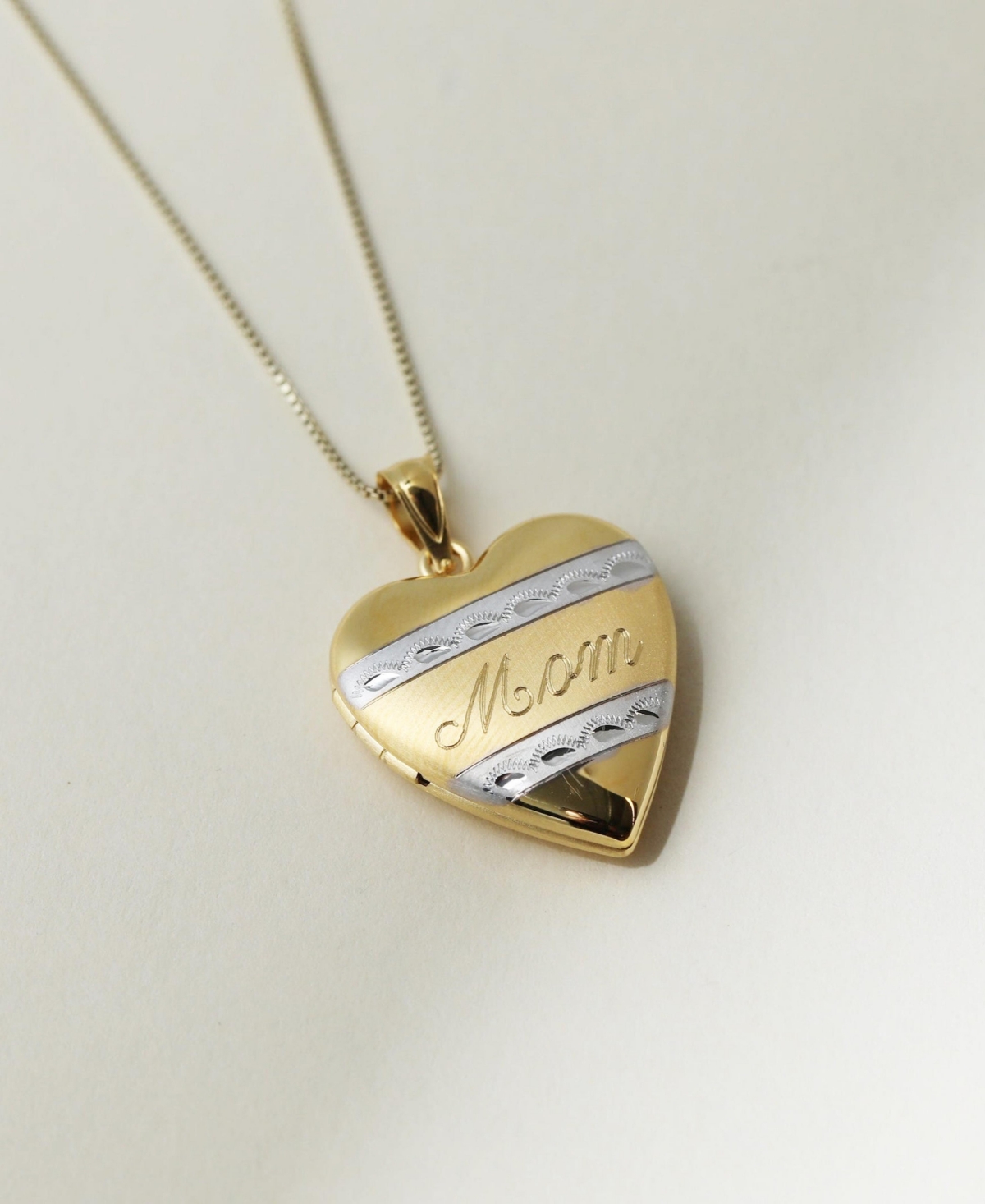 The M Jewelers Mom Two Tone Photo Locket Necklace