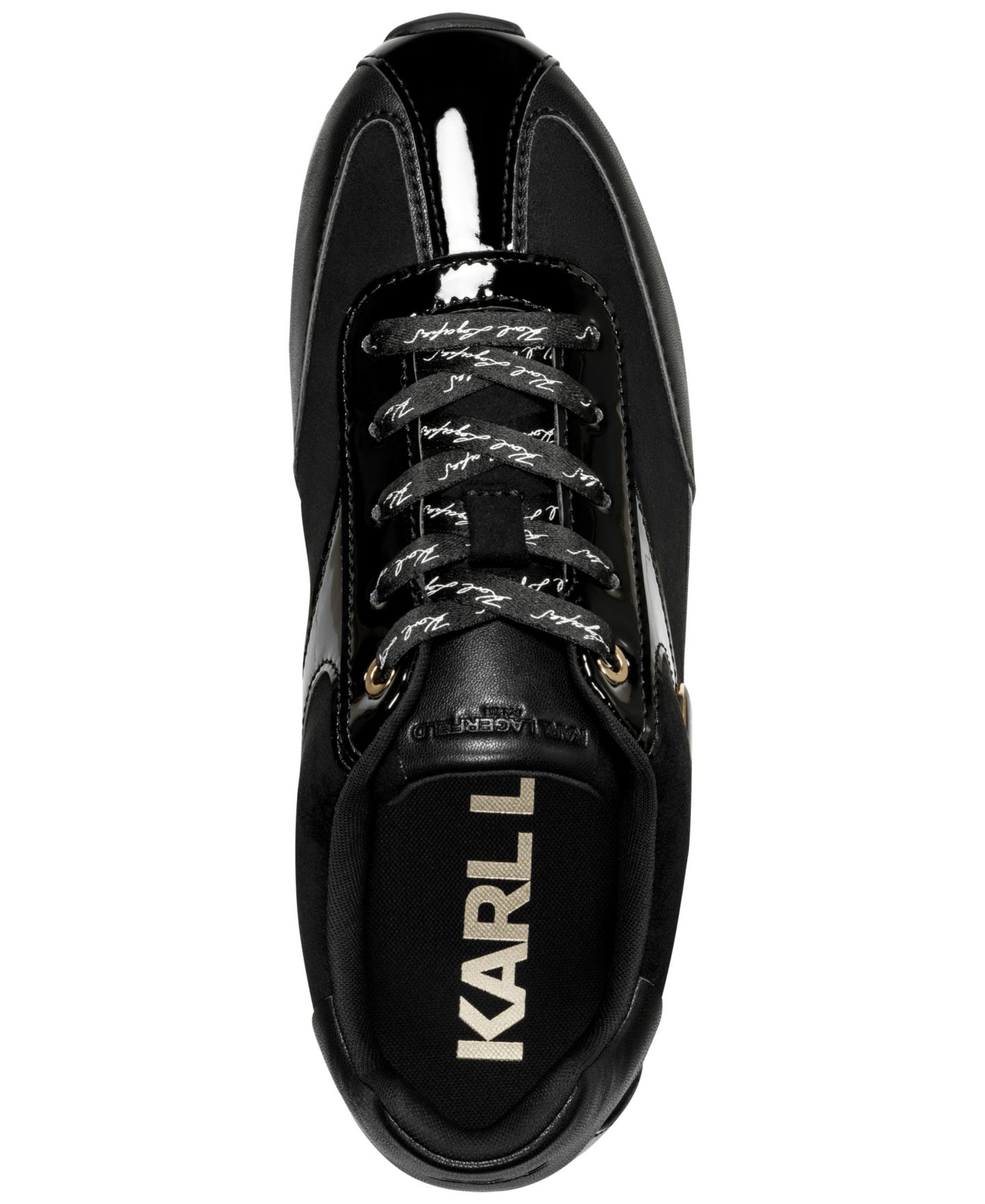 Женские кроссовки KARL LAGERFELD PARIS Arwen Lace-Up, цвет: Чёрный — фото 4