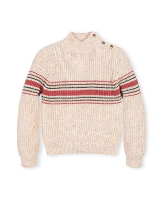 Little and Big Girls (XXS - L) Organic Mock Neck Sweater with Buttons
