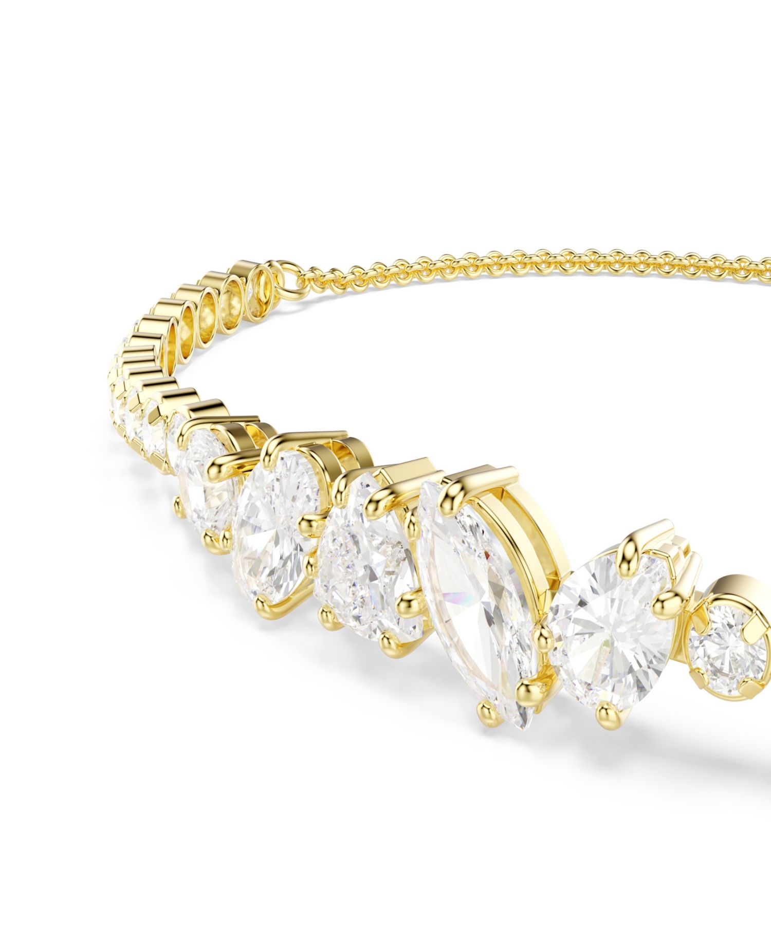 Gold-Tone Plated White Crystal Bracelet