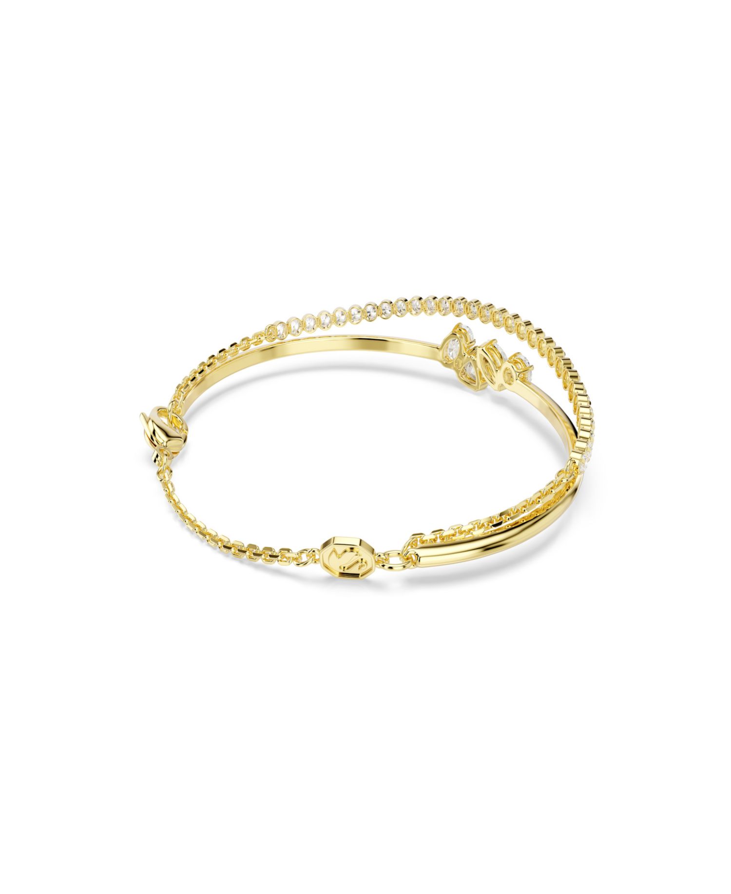Gold-Tone Plated White Crystal Bracelet