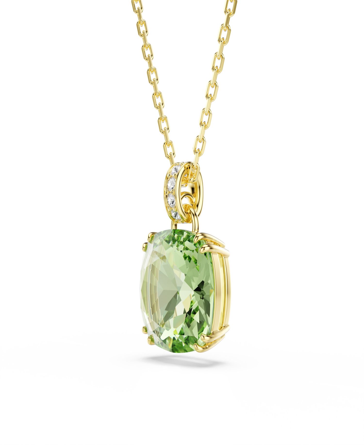 Gold-Tone Plated Green Crystal Necklace