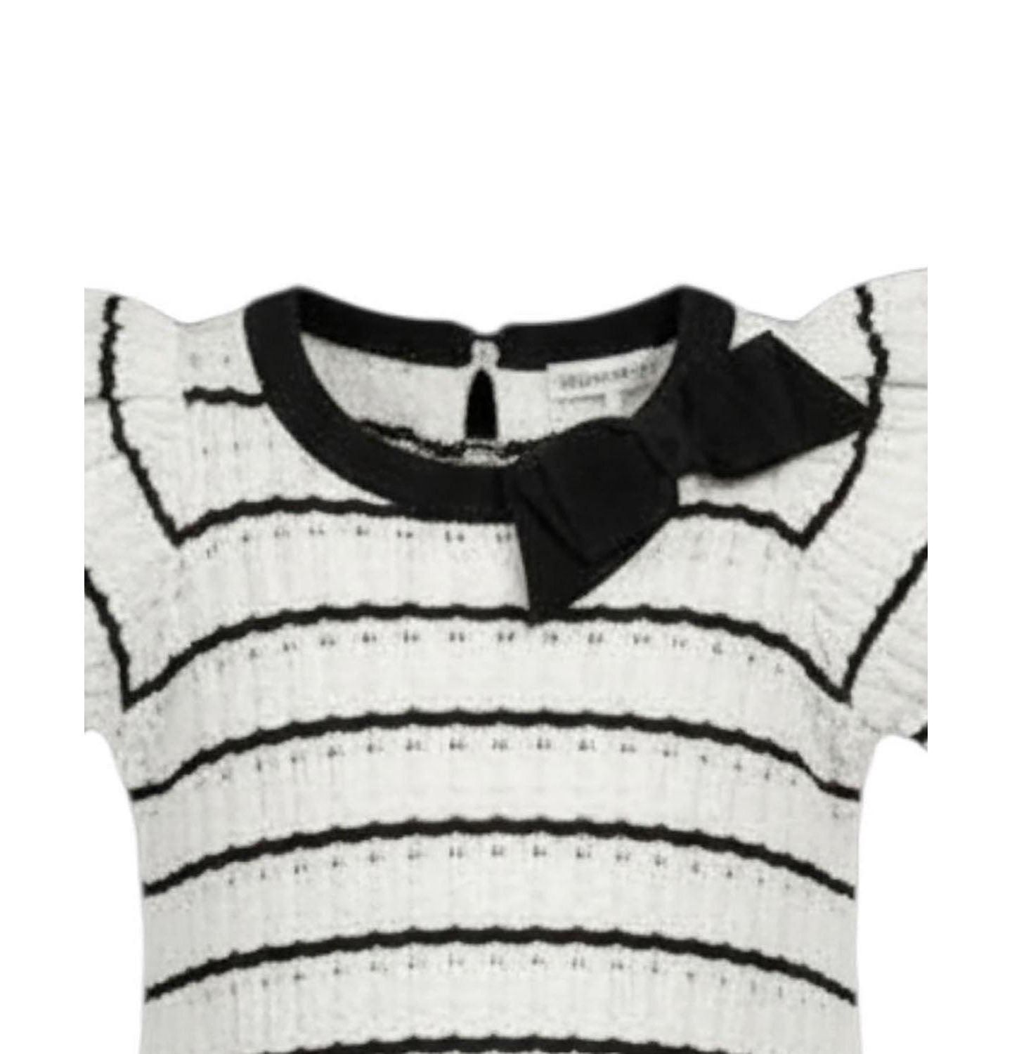 Платье Hope & Henry Organic Bow Detail Pointelle Sweater Dress для девочек, цвет: Чёрный — фото 2