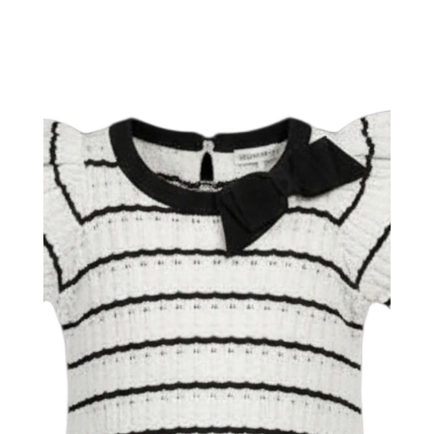 Little Girls (6 - 12) Organic Bow Detail Pointelle Sweater Dress