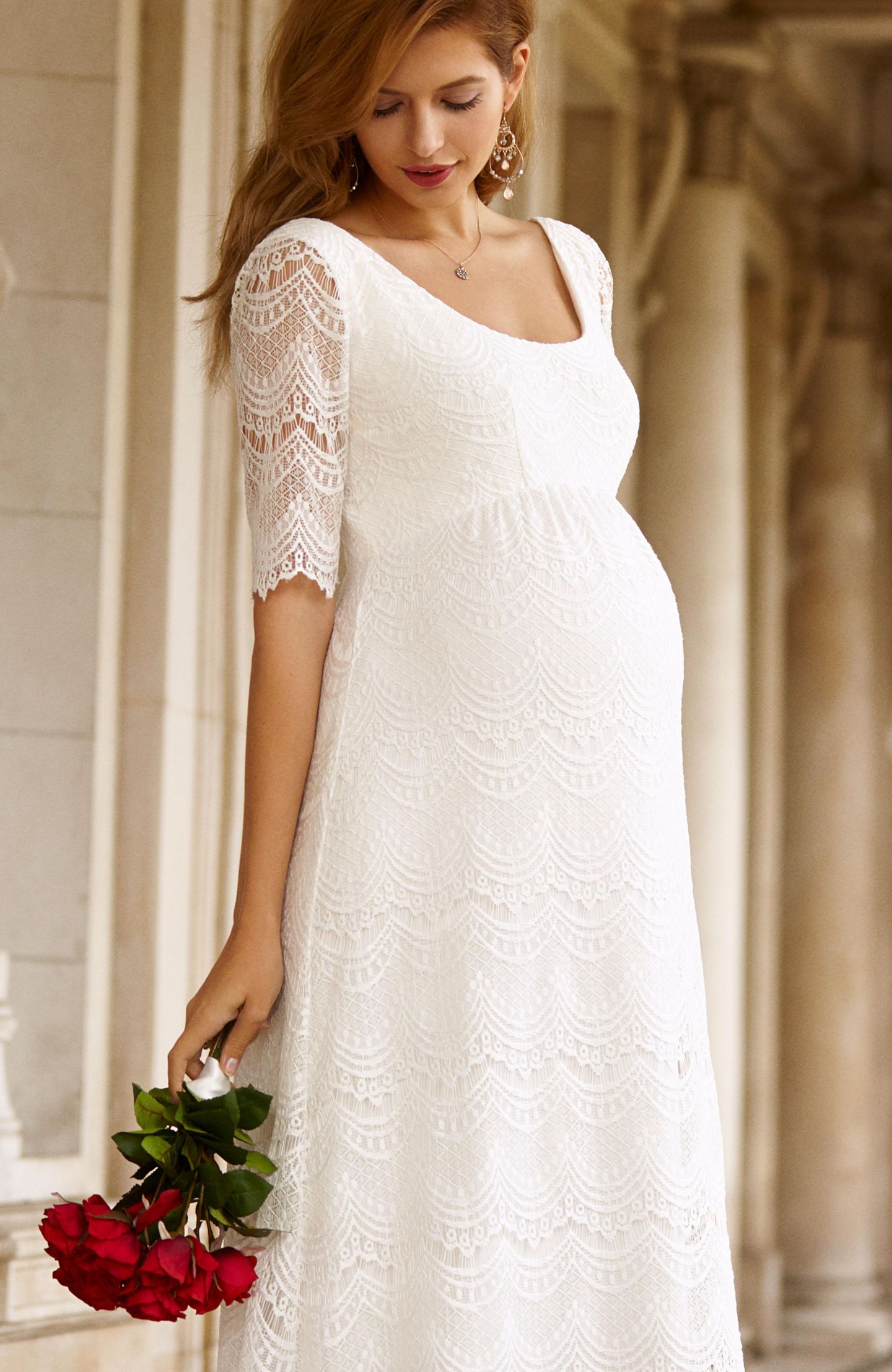Женские платья Tiffany Rose Maternity Tiffany Rose Verona Gown Long, цвет: Яркая слоновая кость — фото 8