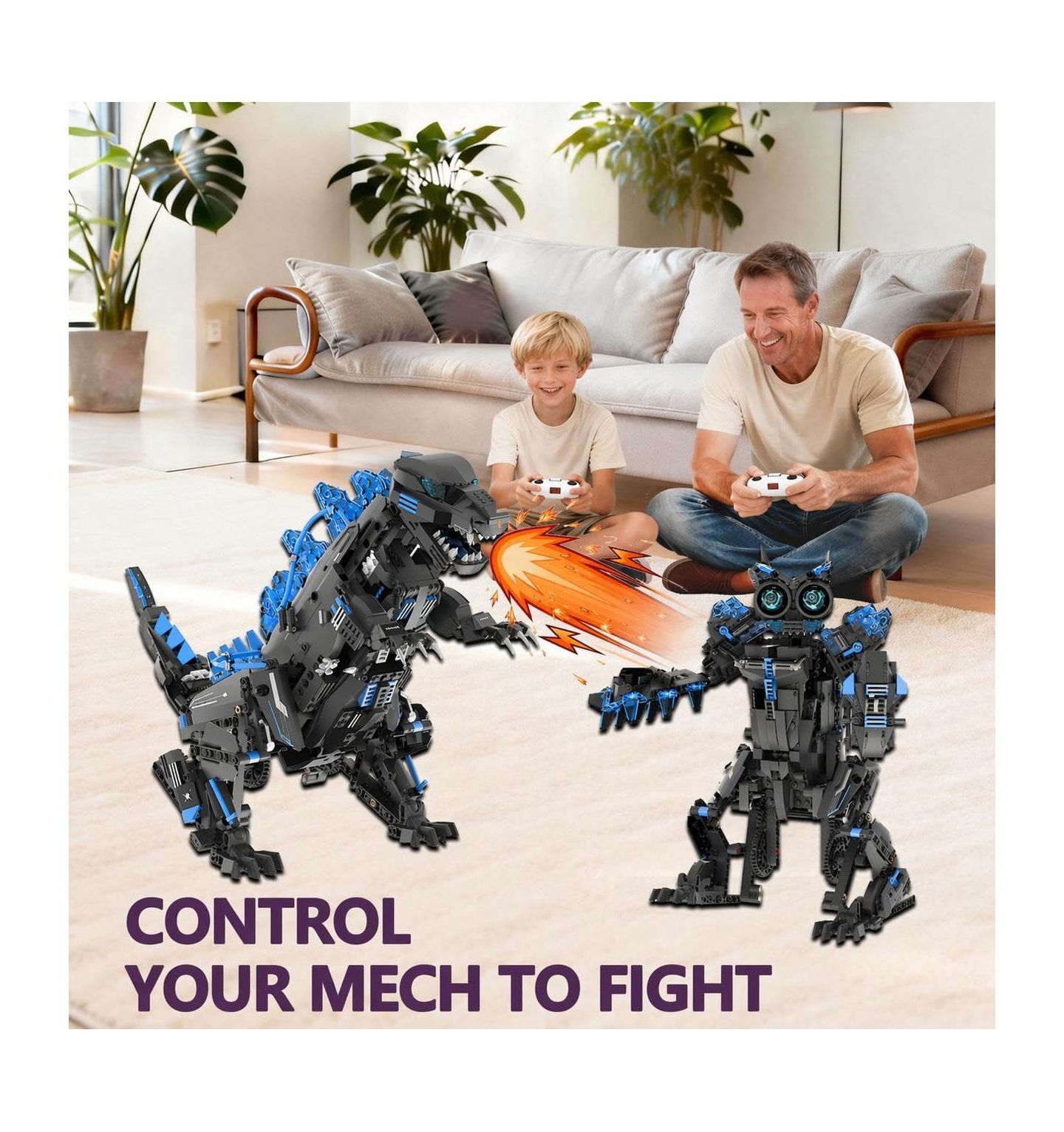 Детский конструктор homfan Dinosaur 5-in-1 Remote Control Programmable Building Set, Ages 6-12 — фото 7