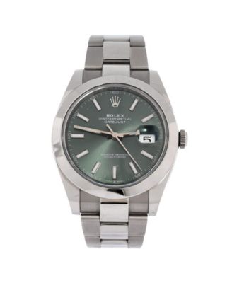 Oyster Perpetual Datejust Mint Green Automatic Watch in Stainless Steel 41mm