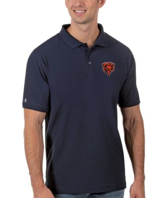 Men's Navy Chicago Bears Bear Head Legacy Pique Polo Shirt