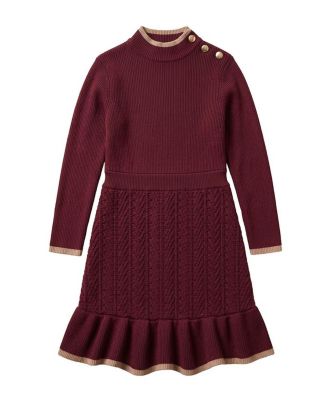 Toddler Girls (2T-5T) Organic Mock Neck Flounce Hem Sweater Dress
