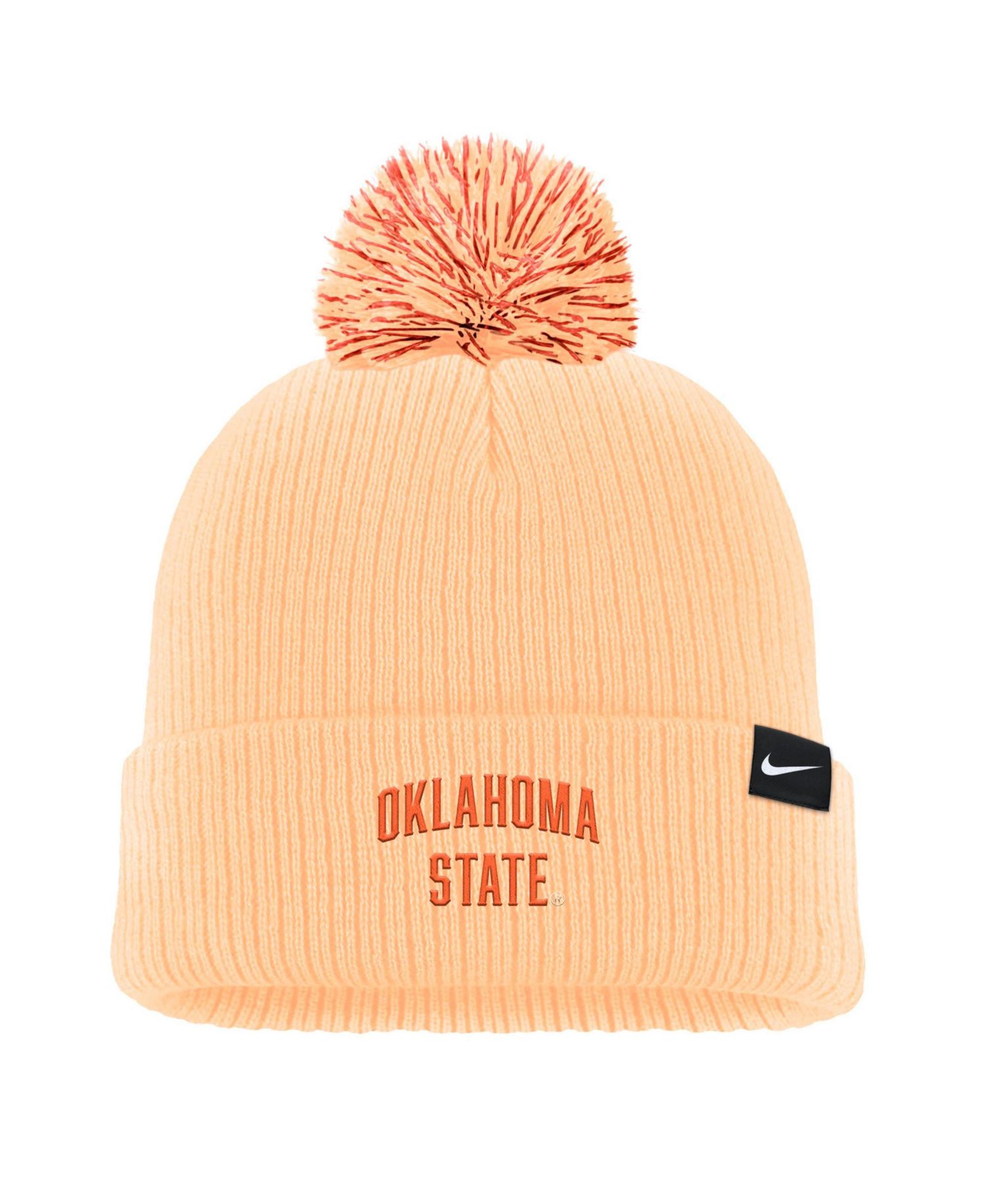 Men's Orange Oklahoma State Cowboys Tonal Peak Cuffed Knit Hat with Pom