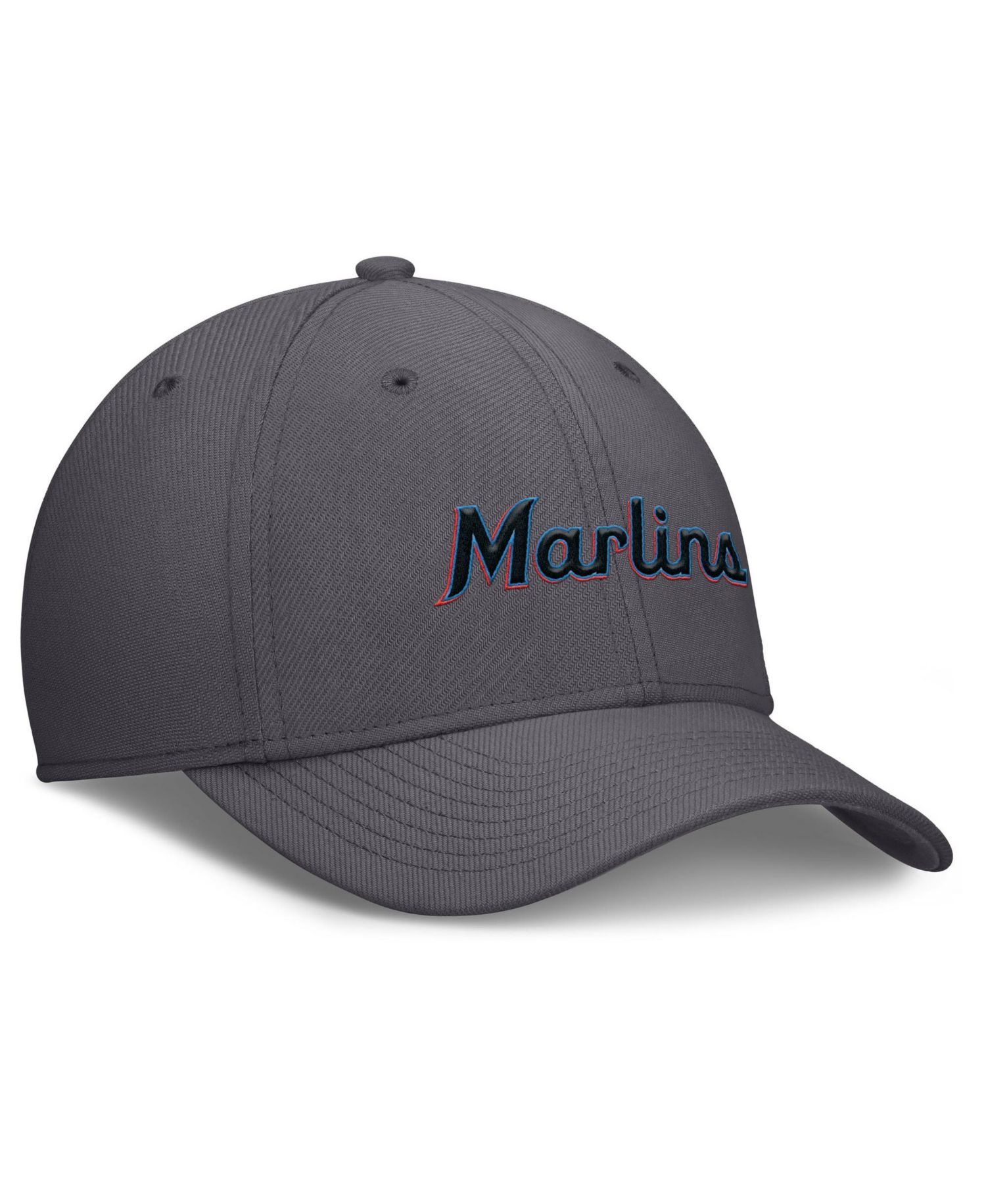 Men's Gray Miami Marlins Swoosh Performance Flex Hat