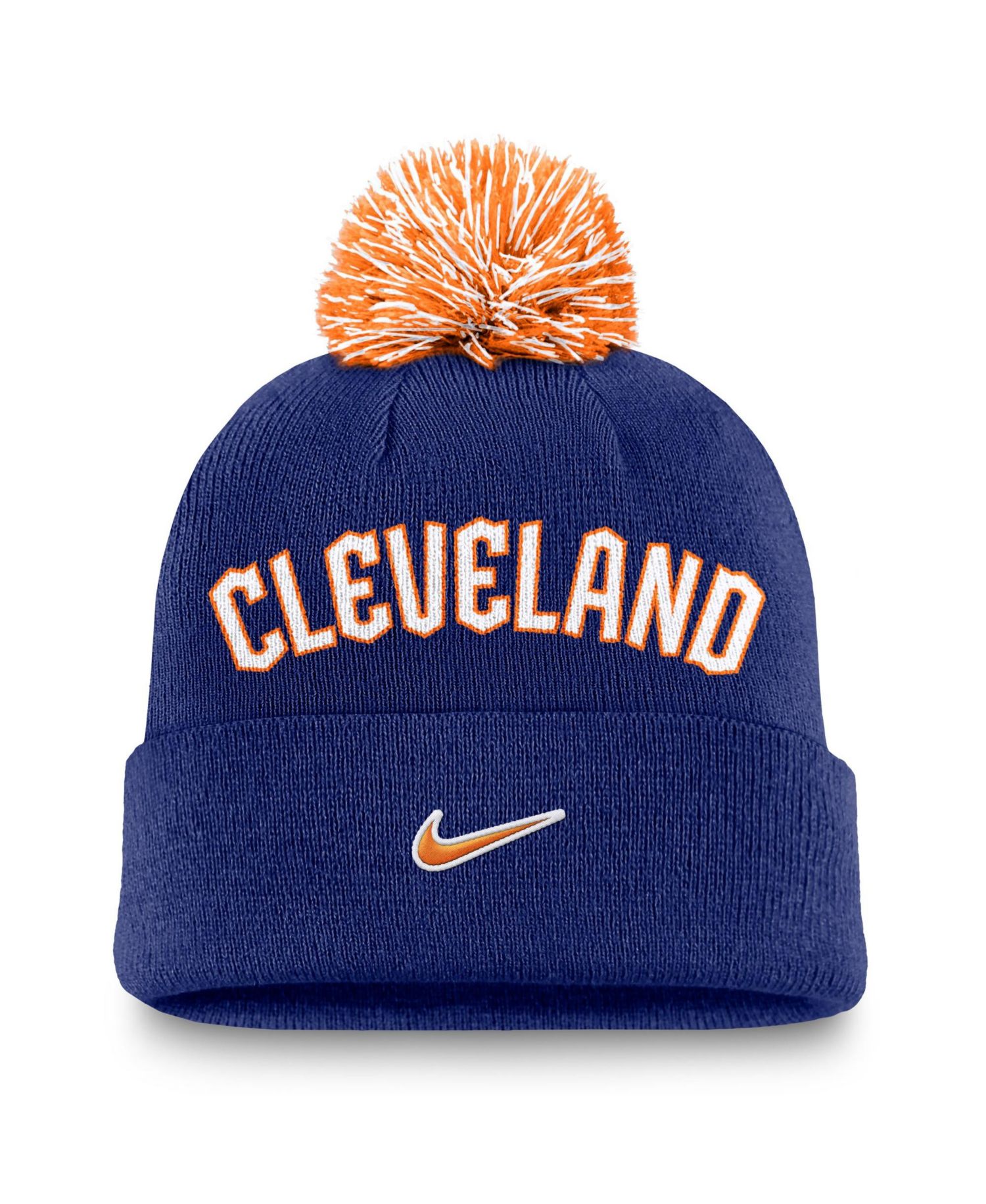 Men's Royal Cleveland Guardians Peak Cuffed Knit Hat with Pom