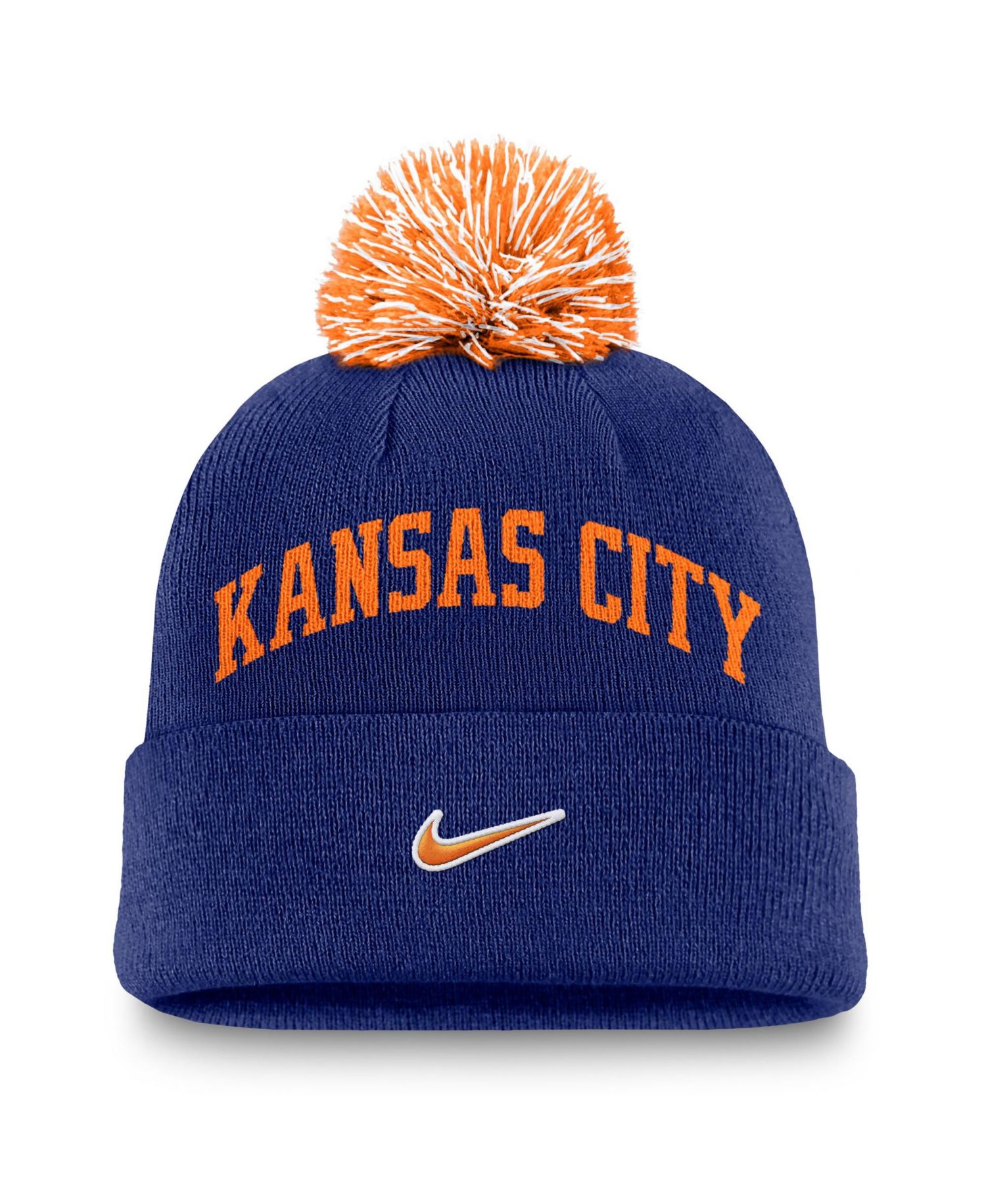 Men's Royal Kansas City Royals Peak Cuffed Knit Hat with Pom
