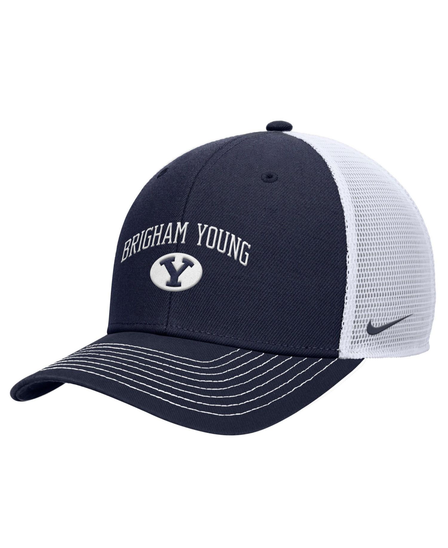 Men's Navy BYU Cougars Rise Adjustable Trucker Hat