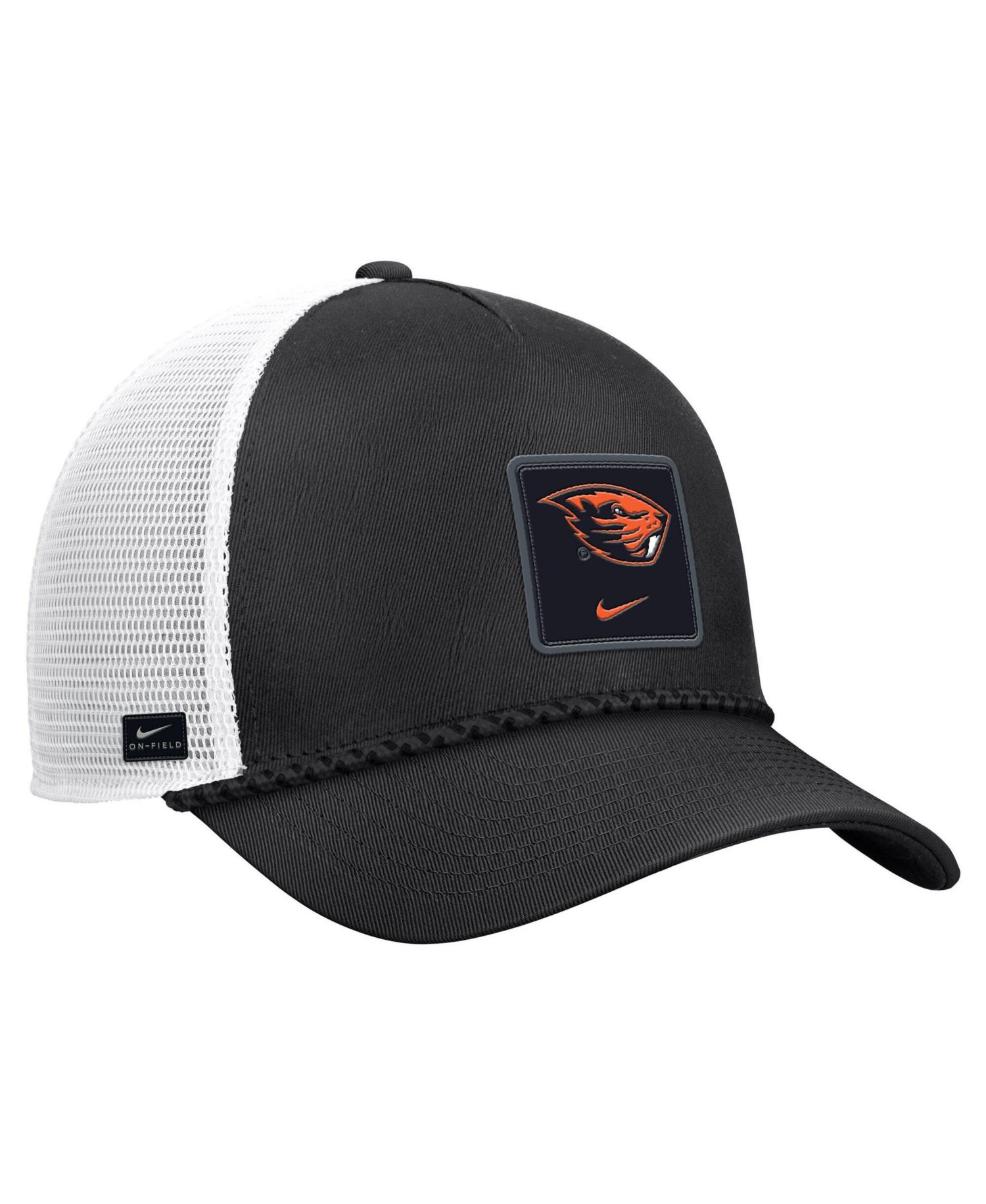 Men's Black Oregon State Beavers 2026 On-Field Rope Adjustable Trucker Hat