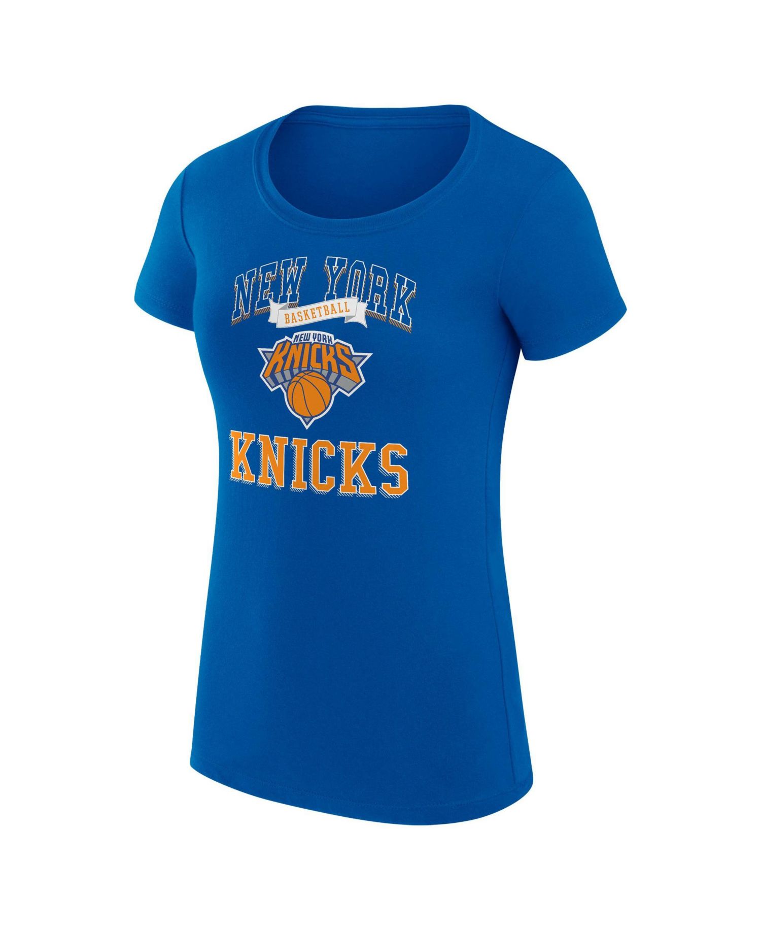 Women's Blue New York Knicks Super-Slim Fit Lightweight Team Logo T-Shirt