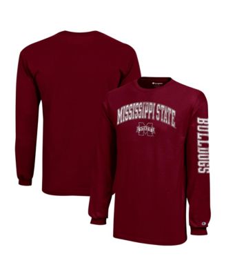 Big Boys and Girls Maroon Mississippi State Bulldogs Distressed Arch Over Logo Long Sleeve T-Shirt