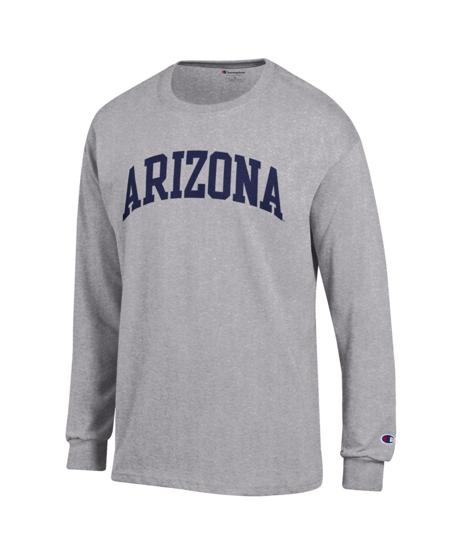 Men's Heather Gray Arizona Wildcats Basic Arch Long Sleeve T-Shirt