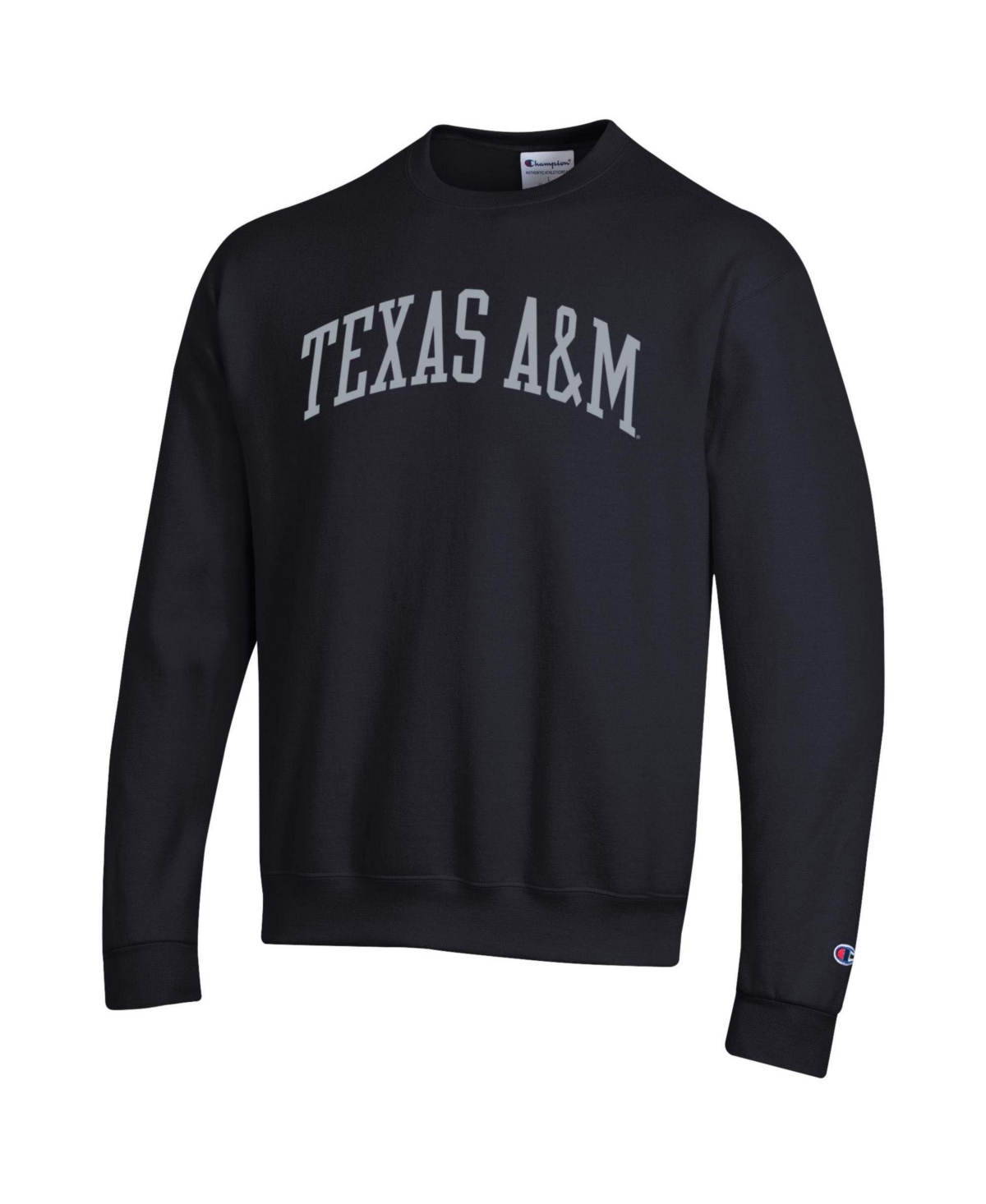 Champion Men's Black Texas A&m Aggies Basic Arch Fleece Pullover Sweatshirt In Black