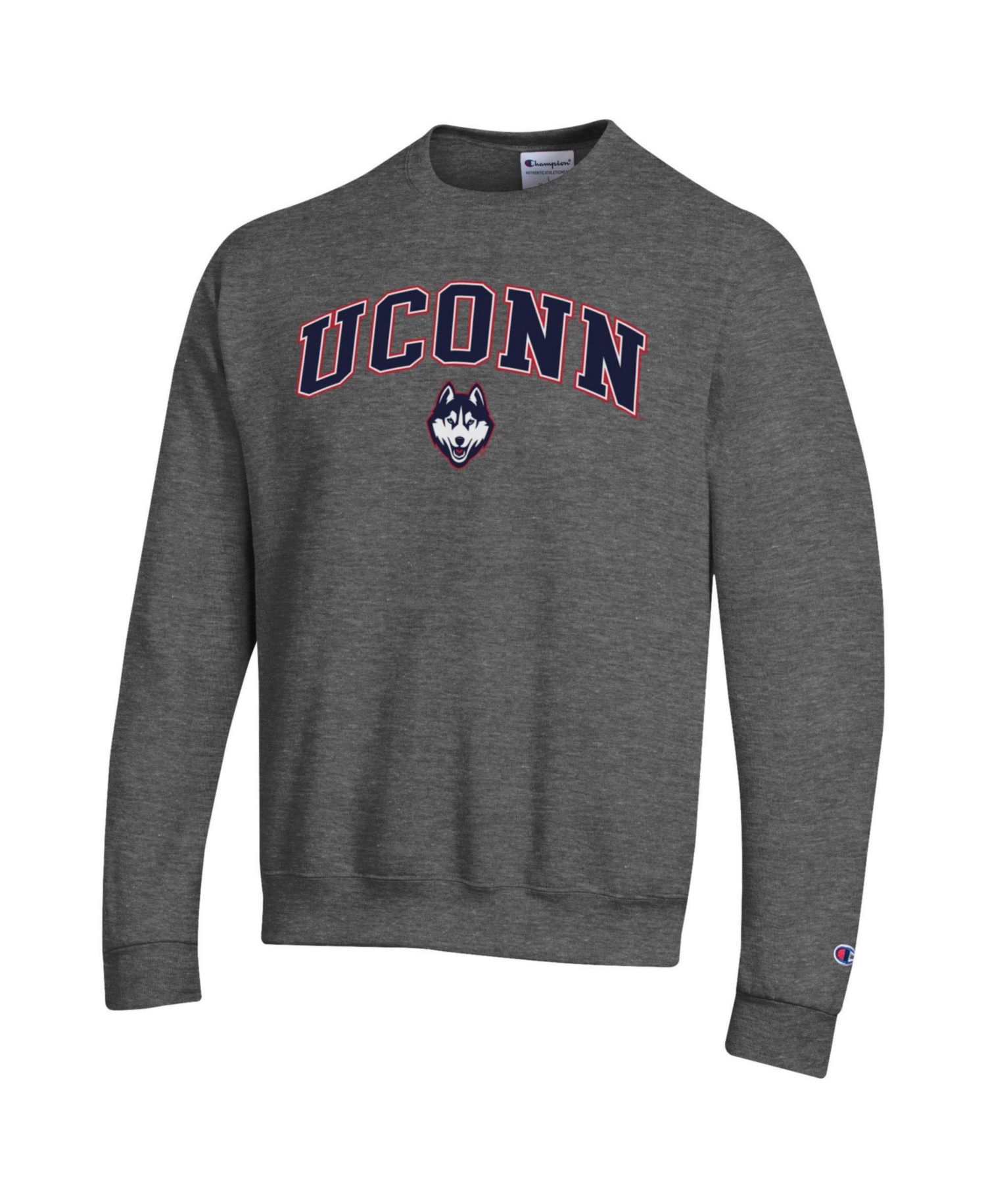 Men's Navy UConn Huskies Arch Over Logo Pullover Sweatshirt
