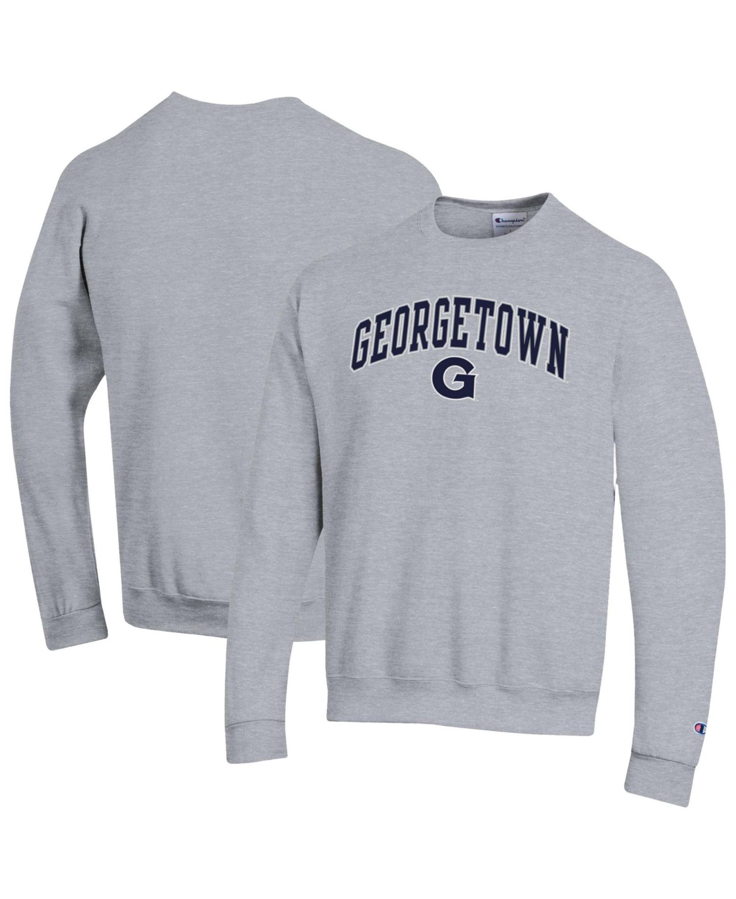 Men's Champion Navy Georgetown Hoyas Arch Over Logo Pullover Sweatshirt