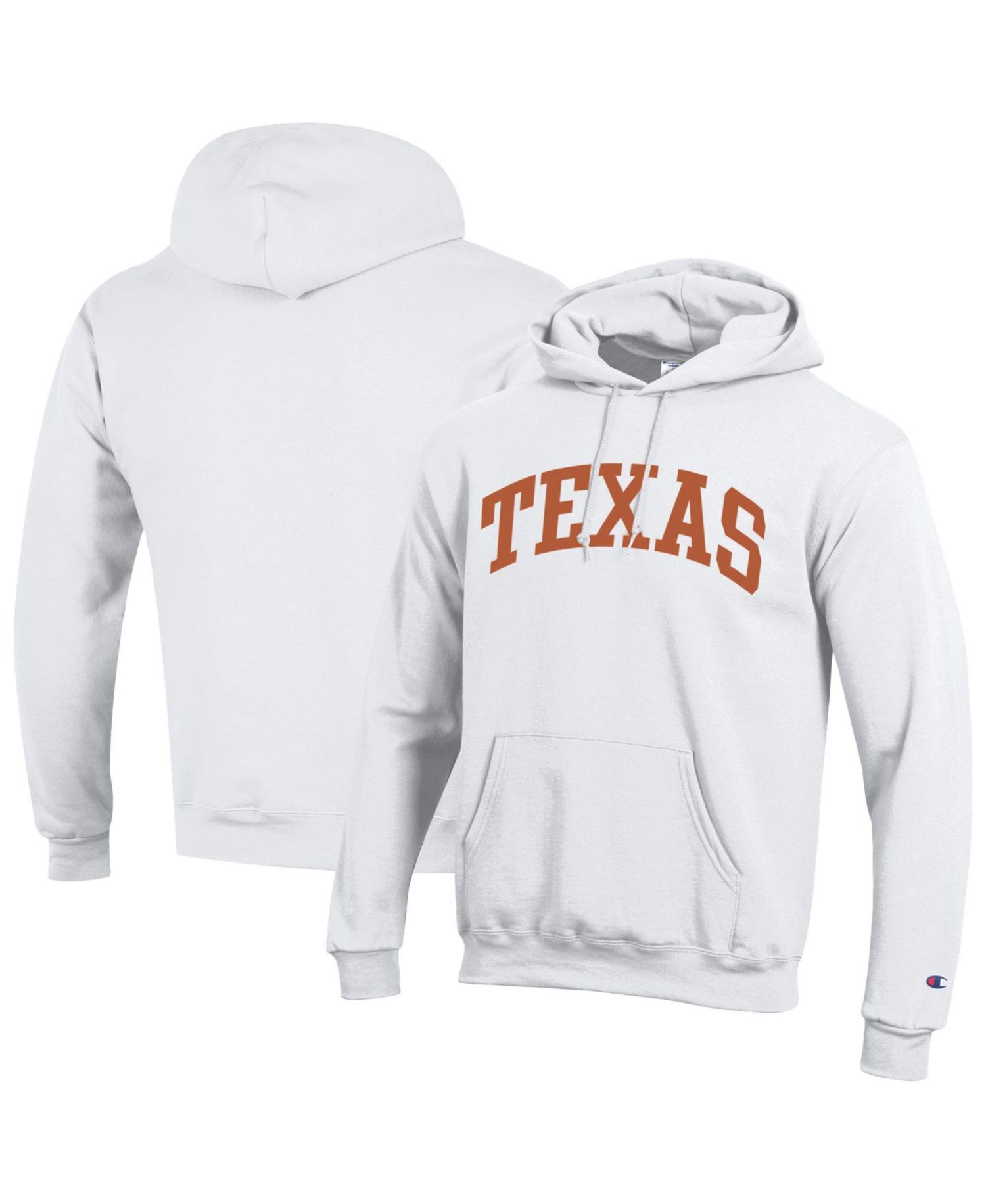 Men's White Texas Longhorns Basic Arch Fleece Pullover Hoodie