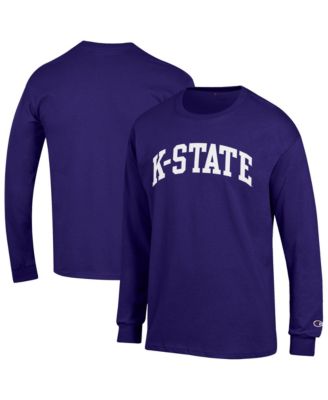 Men's Purple Kansas State Wildcats Basic Arch Long Sleeve T-Shirt