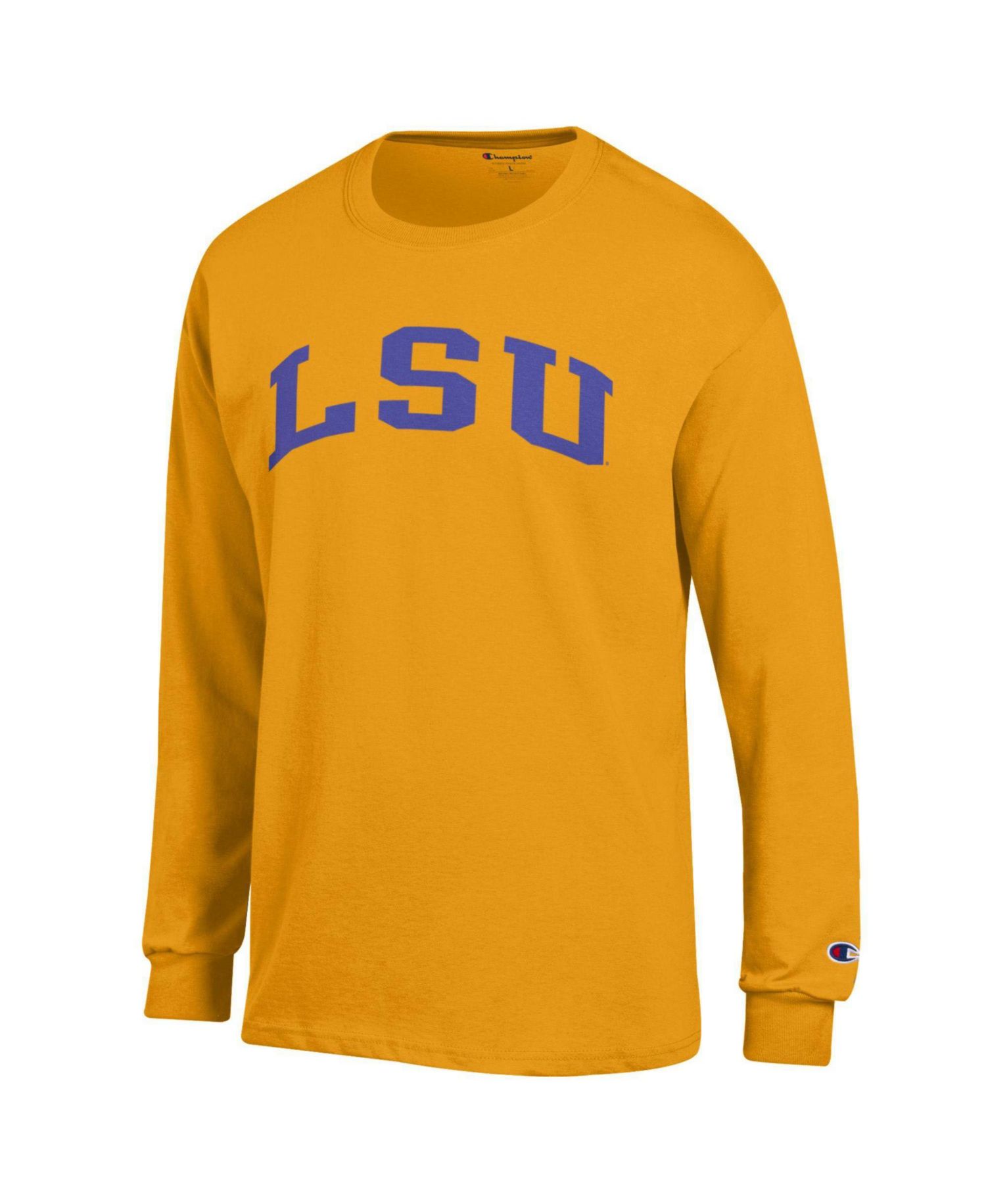 Men's Gold LSU Tigers Basic Arch Long Sleeve T-Shirt