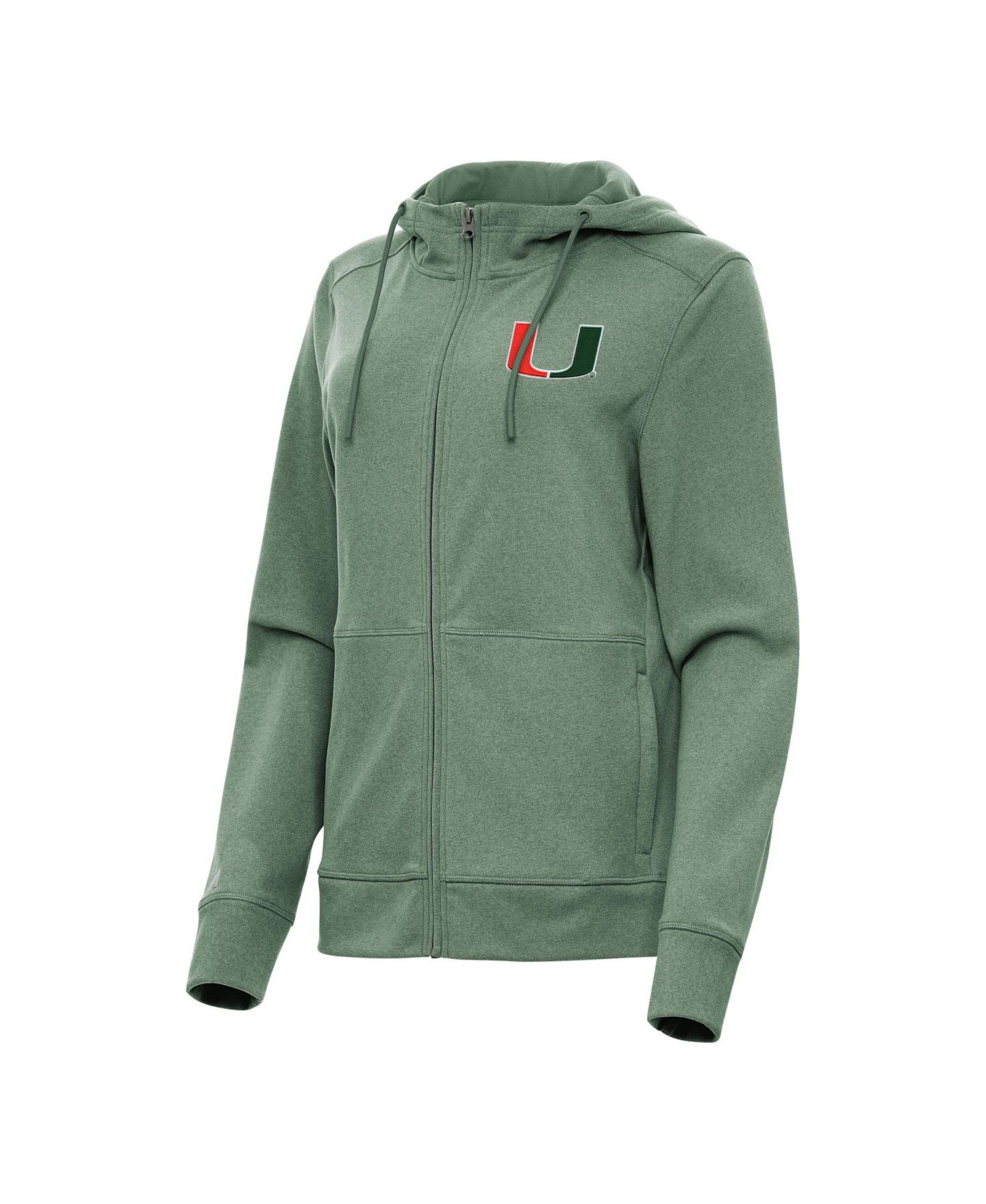 Женское худи Antigua Green Miami Hurricanes Seeker Full-Zip — фото 1