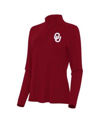 Women's Crimson Oklahoma Sooners Intent Quarter-Zip Top