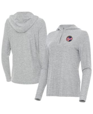 Women's Heather Gray Indiana Fever Daybreak Quarter-Zip Hoodie