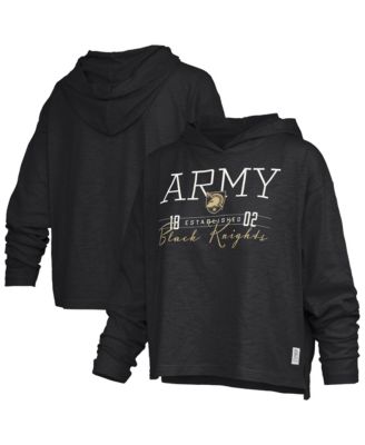 Women's Black Army Black Knights Castillo Slub Waist Length Long sleeves Hooded T-Shirt