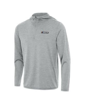 Men's Heather Gray NASCAR Tidy Quarter-Zip Pullover Hoodie