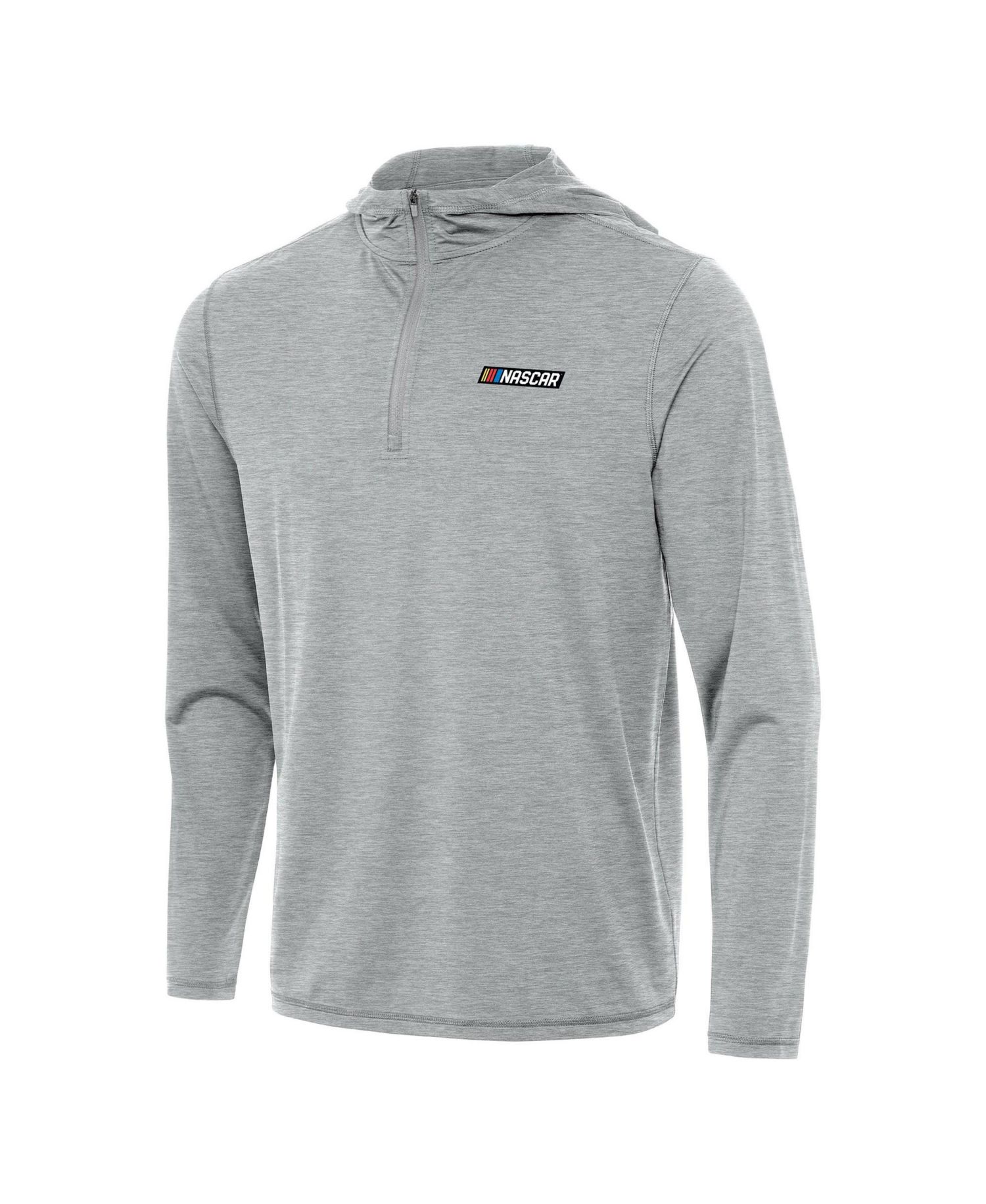 Men's Heather Gray NASCAR Tidy Quarter-Zip Pullover Hoodie
