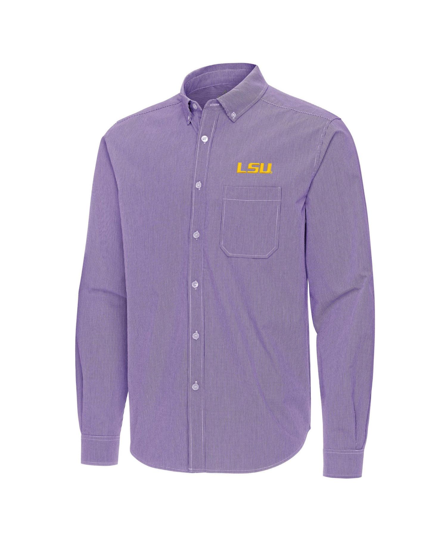 Men's Purple LSU Tigers Porter Woven Tri-Blend Long Sleeve Button-Down Shirt