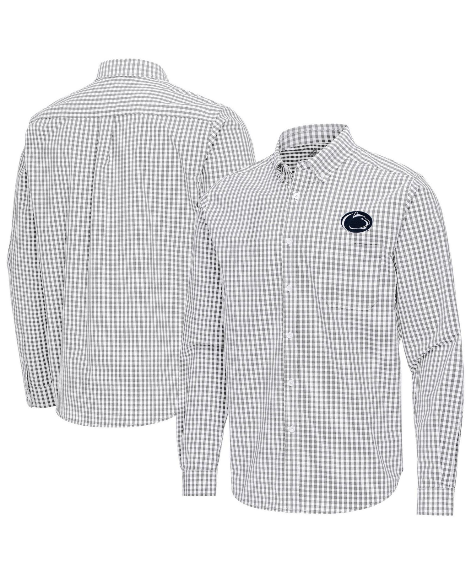 Men's Gray Penn State Nittany Lions Ellis Woven Tri-Blend Long Sleeve Button-Down Shirt