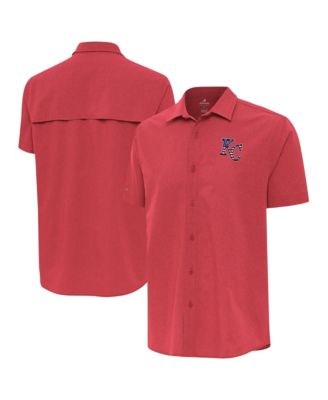 Men's Red Kansas City Royals Activate Stars and Stripes Team Logo Short Sleeve Button-Up Shirt