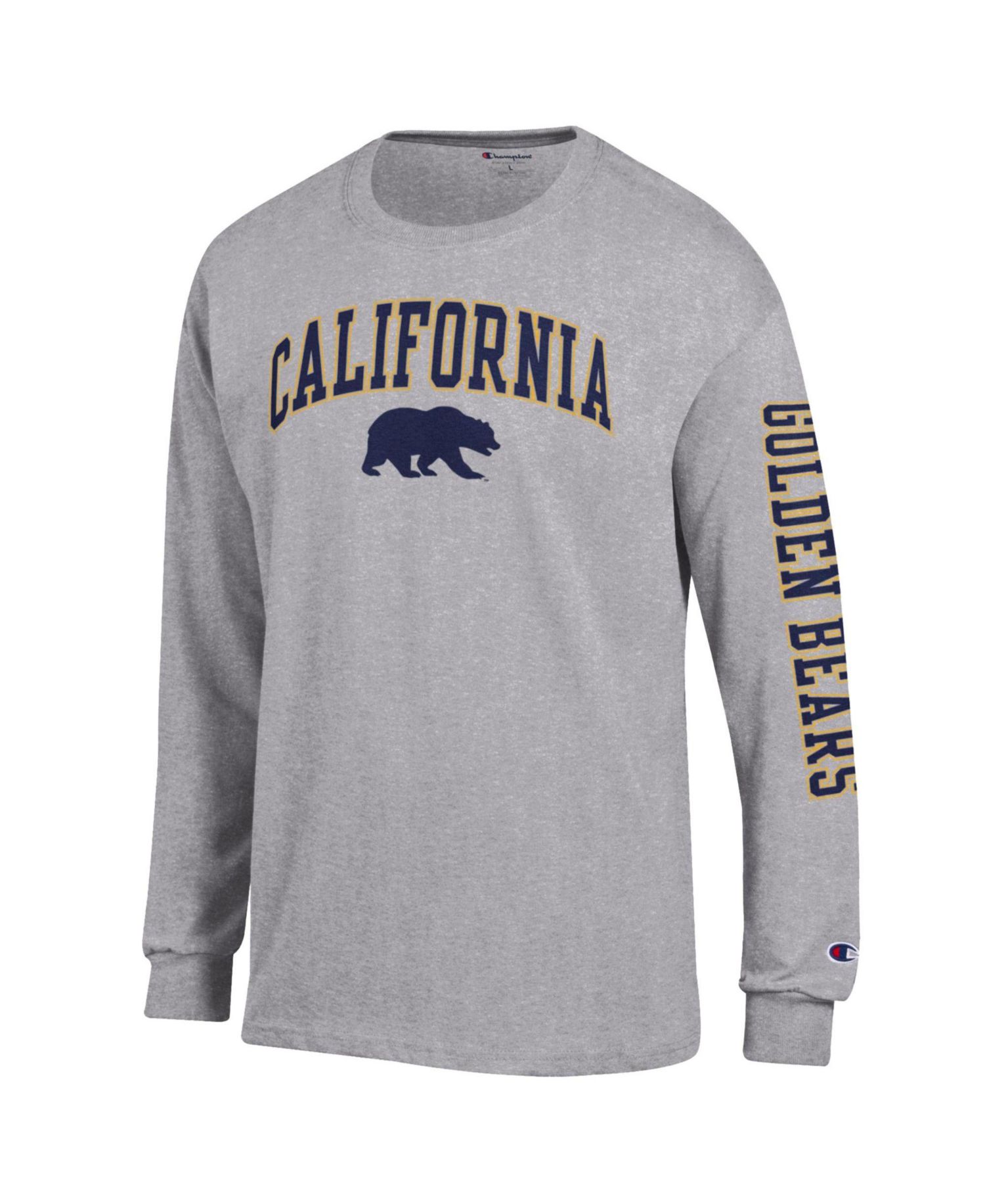 Men's Navy Cal Bears Arch Over Logo 2-Hit Long Sleeve T-Shirt