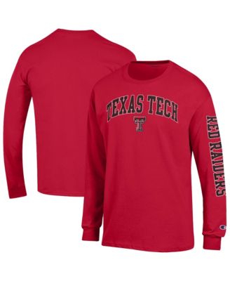Men's Red Texas Tech Red Raiders Arch Over Logo 2-Hit Long Sleeve T-Shirt