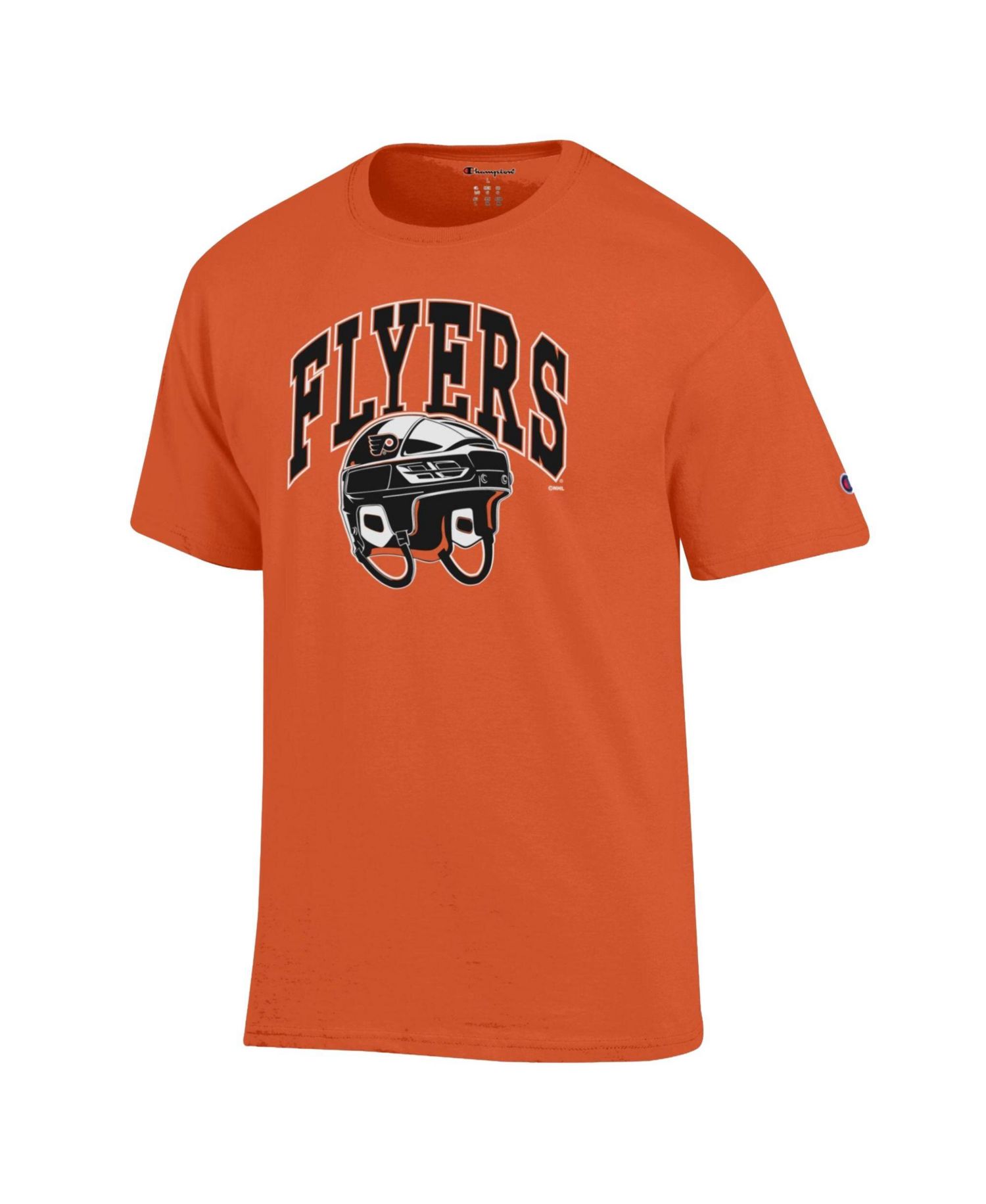 Men's Orange Philadelphia Flyers Helmet T-Shirt