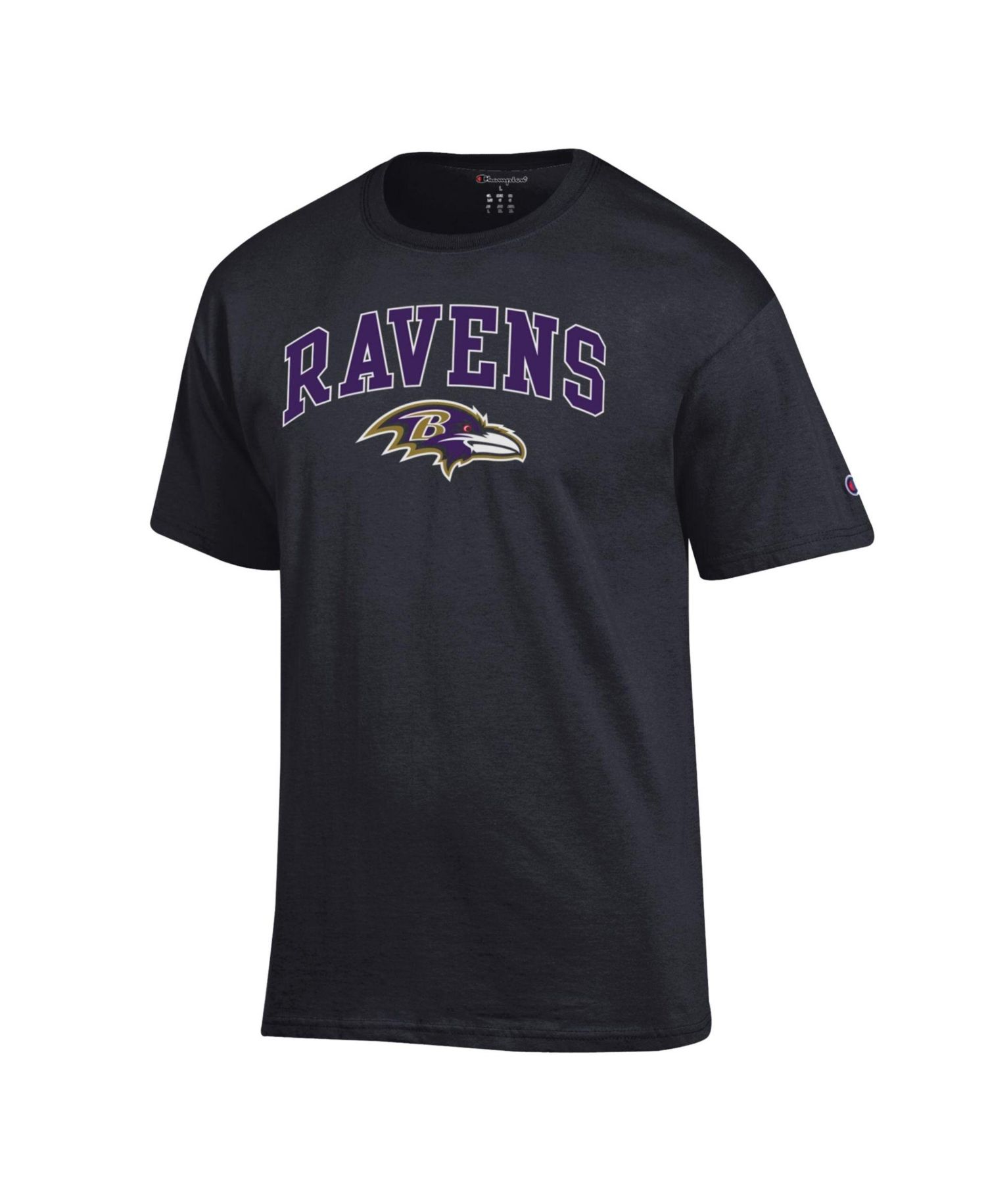 Men's Black Baltimore Ravens Arch Over Logo T-Shirt
