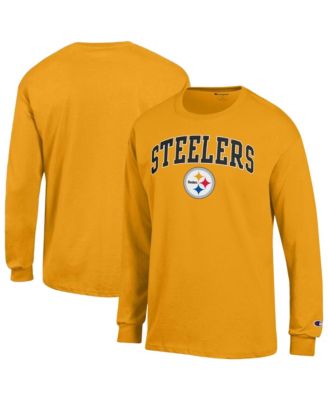 Men's Gold Pittsburgh Steelers Arch Over Logo Long sleeves T-Shirt