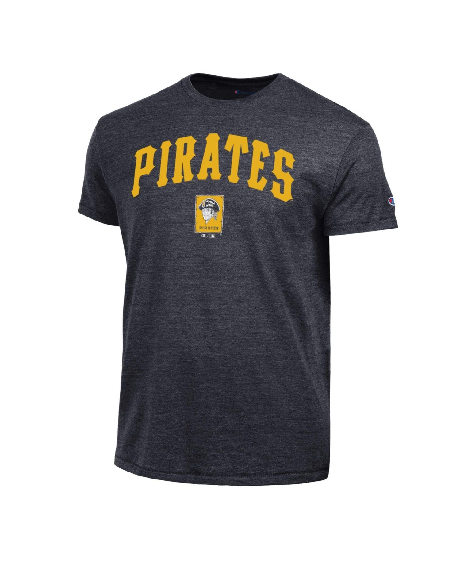 Men's Black Pittsburgh Pirates Cooperstown Wordmark Lockup Tri-Blend T-Shirt