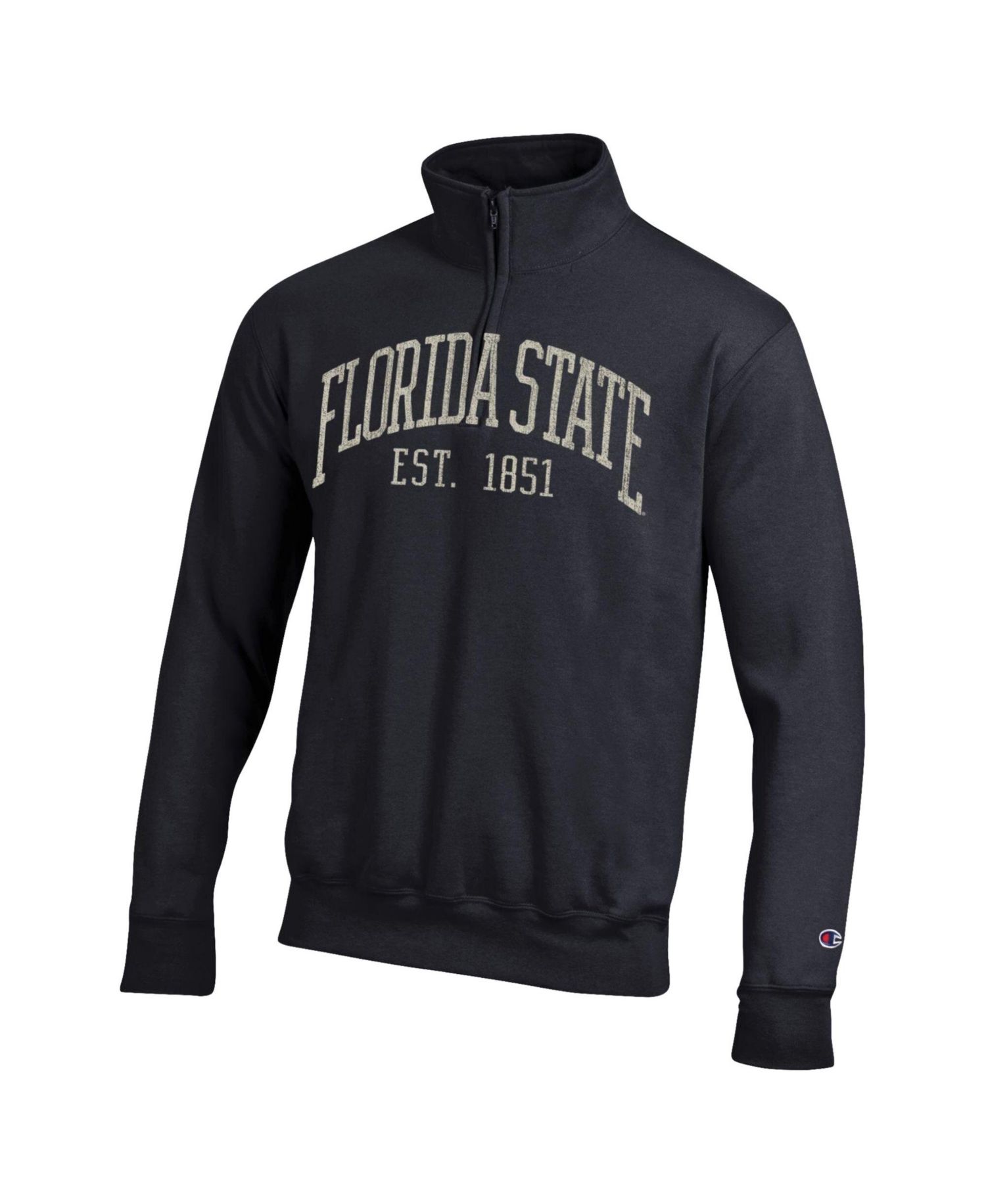 Men's Black Florida State Seminoles Powerblend Quarter-Zip Pullover Sweatshirt