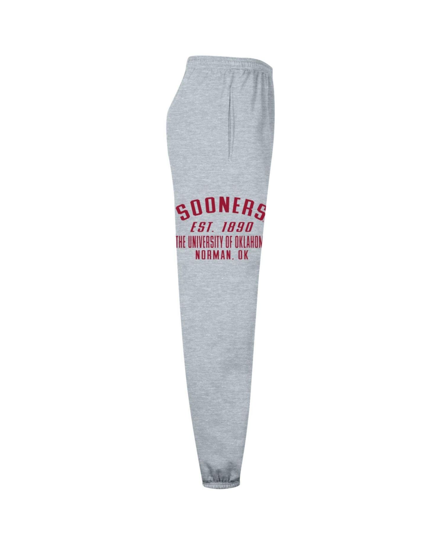 Men's Heather Gray Oklahoma Sooners Powerblend Banded Fleece Sweatpants