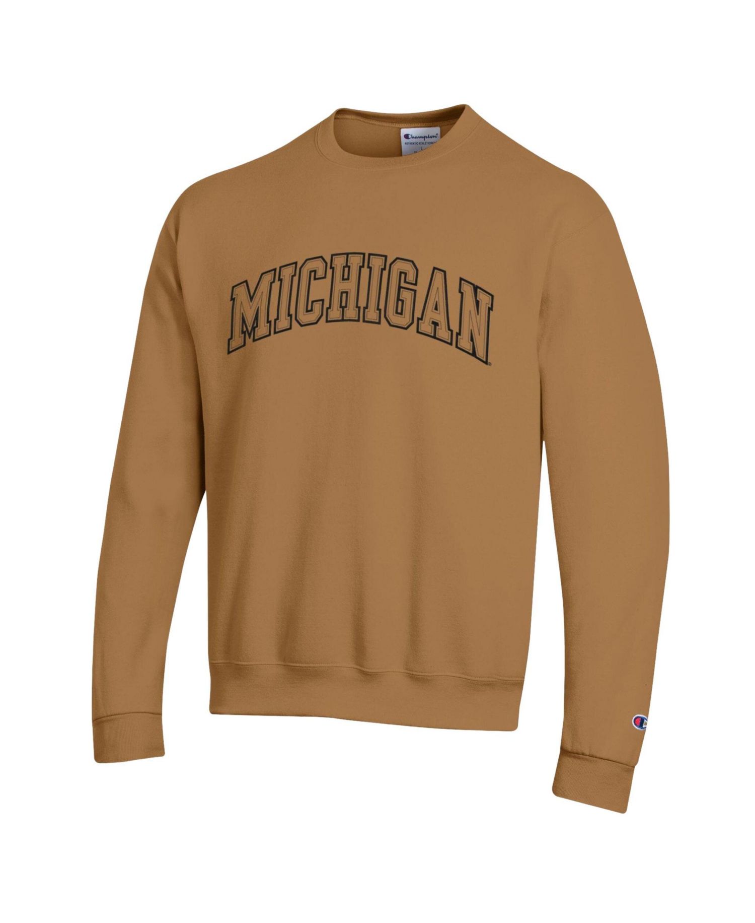 Men's Brown Michigan Wolverines Latte Fleece Sweatshirt